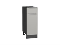 Шкаф нижний с 1-ой дверцей и ящиком Фьюжн Graphite, Silky Light Grey, 300 В*Ш*Г 816*300*480, фасад МДФ  Silky Light Grey, корпус  Graphite ms2510VVT_66651