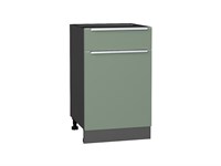 Шкаф нижний с 1-ой дверцей и ящиком Фьюжн Graphite, Silky Mint, 500 В*Ш*Г 816*500*480, фасад МДФ  Silky Mint, корпус  Graphite ms2510VVT_52144