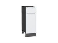 Шкаф нижний с 1-ой дверцей и ящиком Фьюжн Graphite, Silky White, 300 В*Ш*Г 816*300*480, фасад МДФ  Silky White, корпус  Graphite ms2510VVT_52126
