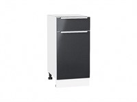 Шкаф нижний с 1-ой дверцей и ящиком Фьюжн Белый, Anthracite, 400 В*Ш*Г 816*400*480, фасад МДФ  Anthracite, корпус  Белый ms2510VVT_36834