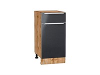 Шкаф нижний с 1-ой дверцей и ящиком Фьюжн Дуб Вотан, Anthracite, 400 В*Ш*Г 816*400*480, фасад МДФ  Anthracite, корпус  Дуб Вотан ms2510VVT_60950