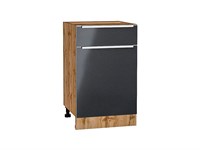 Шкаф нижний с 1-ой дверцей и ящиком Фьюжн Дуб Вотан, Anthracite, 500 В*Ш*Г 816*500*480, фасад МДФ  Anthracite, корпус  Дуб Вотан ms2510VVT_60951