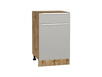 Шкаф нижний с 1-ой дверцей и ящиком Фьюжн Дуб Вотан, Silky Light Grey, 500 В*Ш*Г 816*500*480, фасад МДФ  Silky Light Grey, корпус  Дуб Вотан ms2510VVT_66650