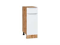 Шкаф нижний с 1-ой дверцей и ящиком Фьюжн Дуб Вотан, Silky White, 300 В*Ш*Г 816*300*480, фасад МДФ  Silky White, корпус  Дуб Вотан ms2510VVT_60937