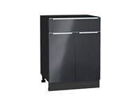 Шкаф нижний с 2-мя дверцами и ящиком Фьюжн Graphite, Anthracite, 600 В*Ш*Г 816*600*480, фасад МДФ  Anthracite, корпус  Graphite ms2510VVT_36916