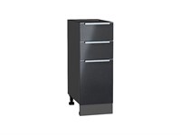 Шкаф нижний с 3-мя ящиками Фьюжн Graphite, Anthracite, 300 В*Ш*Г 816*300*480, фасад МДФ  Anthracite, корпус  Graphite ms2510VVT_36880