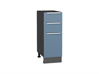 Шкаф нижний с 3-мя ящиками Фьюжн Graphite, Silky Blue, 300 В*Ш*Г 816*300*480, фасад МДФ  Silky Blue, корпус  Graphite ms2510VVT_52229