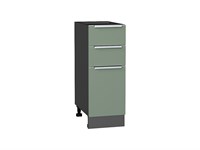 Шкаф нижний с 3-мя ящиками Фьюжн Graphite, Silky Mint, 300 В*Ш*Г 816*300*480, фасад МДФ  Silky Mint, корпус  Graphite ms2510VVT_52227