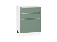 Шкаф нижний с 3-мя ящиками Фьюжн Белый, Silky Mint, 600 В*Ш*Г 816*600*480, фасад МДФ  Silky Mint, корпус  Белый ms2510VVT_52249