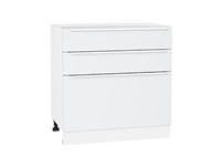 Шкаф нижний с 3-мя ящиками Фьюжн Белый, Silky White, 800 В*Ш*Г 816*800*480, фасад МДФ  Silky White, корпус  Белый ms2510VVT_52233