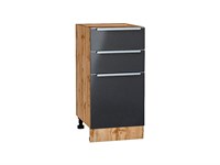 Шкаф нижний с 3-мя ящиками Фьюжн Дуб Вотан, Anthracite, 400 В*Ш*Г 816*400*480, фасад МДФ  Anthracite, корпус  Дуб Вотан ms2510VVT_61052