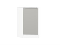 Шкаф нижний торцевой Фьюжн Белый, Silky Light Grey В*Ш*Г 816*296*554, фасад МДФ  Silky Light Grey, корпус  Белый ms2510VVT_66704