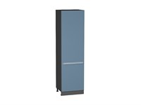 Шкаф пенал с 2-мя дверцами Фьюжн Graphite, Silky Blue, 2140, 600 В*Ш*Г 2132*600*576, фасад МДФ  Silky Blue, корпус  Graphite ms2510VVT_52348