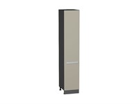 Шкаф пенал с 2-мя дверцами Фьюжн Graphite, Silky Grey, 2140, 400 В*Ш*Г 2132*400*576, фасад МДФ  Silky Grey, корпус  Graphite ms2510VVT_52322