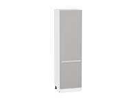 Шкаф пенал с 2-мя дверцами Фьюжн Белый, Silky Light Grey, 2140, 600 В*Ш*Г 2132*600*576, фасад МДФ  Silky Light Grey, корпус  Белый ms2510VVT_66723