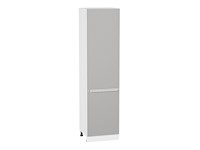 Шкаф пенал с 2-мя дверцами Фьюжн Белый, Silky Light Grey, 2340, 600 В*Ш*Г 2336*600*576, фасад МДФ  Silky Light Grey, корпус  Белый ms2510VVT_66725