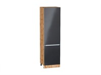 Шкаф пенал с 2-мя дверцами Фьюжн Дуб Вотан, Anthracite, 2140, 600 В*Ш*Г 2132*600*576, фасад МДФ  Anthracite, корпус  Дуб Вотан ms2510VVT_60719