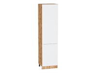 Шкаф пенал с 2-мя дверцами Фьюжн Дуб Вотан, Silky White, 2340, 600 В*Ш*Г 2336*600*576, фасад МДФ  Silky White, корпус  Дуб Вотан ms2510VVT_60697