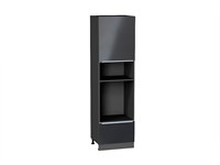 Шкаф пенал с 1-ой дверцей и ящиком под технику Фьюжн Graphite, Anthracite, 2140 В*Ш*Г 2132*600*576, фасад МДФ  Anthracite, корпус  Graphite ms2510VVT_42517