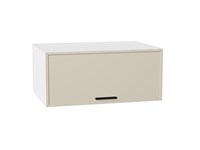 Шкаф верхний горизонтальный глубокий Фрейм Белый, Cream Silk, 800 В*Ш*Г 358*800*580, фасад МДФ  Cream Silk, корпус  Белый ms2510VVT_69775