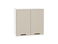 Шкаф верхний с 2-мя дверцами Фрейм Белый, Cream Silk, 720, 800 В*Ш*Г 716*800*324, фасад МДФ  Cream Silk, корпус  Белый ms2510VVT_69810