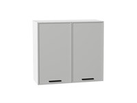 Шкаф верхний с 2-мя дверцами Фрейм Белый, Grey Silk, 720, 800 В*Ш*Г 716*800*324, фасад МДФ  Grey Silk, корпус  Белый ms2510VVT_68988