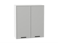 Шкаф верхний с 2-мя дверцами Фрейм Белый, Grey Silk, 920, 800 В*Ш*Г 920*800*324, фасад МДФ  Grey Silk, корпус  Белый ms2510VVT_68990
