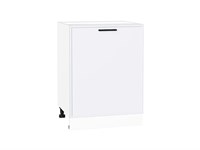 Шкаф нижний с 1-ой дверцей Фрейм Белый, White Silk, 600 В*Ш*Г 816*600*484, фасад МДФ  White Silk, корпус  Белый ms2510VVT_66943