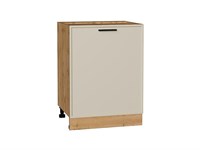 Шкаф нижний с 1-ой дверцей Фрейм Дуб Вотан, Cream Silk, 600 В*Ш*Г 816*600*484, фасад МДФ  Cream Silk, корпус  Дуб Вотан ms2510VVT_69893