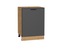 Шкаф нижний с 1-ой дверцей Фрейм Дуб Вотан, Stormy Silk, 600 В*Ш*Г 816*600*484, фасад МДФ  Stormy Silk, корпус  Дуб Вотан ms2510VVT_69125