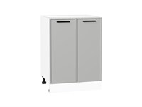 Шкаф нижний с 2-мя дверцами Фрейм Белый, Grey Silk, 600 В*Ш*Г 816*600*484, фасад МДФ  Grey Silk, корпус  Белый ms2510VVT_69885