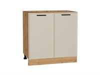 Шкаф нижний с 2-мя дверцами Фрейм Дуб Вотан, Cream Silk, 800 В*Ш*Г 816*800*484, фасад МДФ  Cream Silk, корпус  Дуб Вотан ms2510VVT_69902