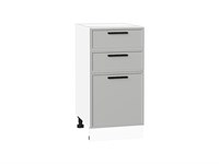 Шкаф нижний с 3-мя ящиками Фрейм Белый, Grey Silk, 400 В*Ш*Г 816*400*484, фасад МДФ  Grey Silk, корпус  Белый ms2510VVT_69158