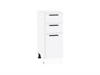 Шкаф нижний с 3-мя ящиками Фрейм Белый, White Silk, 300 В*Ш*Г 816*300*484, фасад МДФ  White Silk, корпус  Белый ms2510VVT_66970