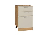 Шкаф нижний с 3-мя ящиками Фрейм Дуб Вотан, Cream Silk, 500 В*Ш*Г 816*500*484, фасад МДФ  Cream Silk, корпус  Дуб Вотан ms2510VVT_69924