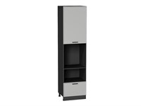 Шкаф пенал с 1-ой дверцей и ящиком под технику Фрейм Graphite, Grey Silk, 2340 В*Ш*Г 2336*600*580, фасад МДФ  Grey Silk, корпус  Graphite ms2510VVT_69192