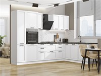 Кухонный гарнитур модульный Нео-03 В*Ш*Г 2140*3000/2100*600, фасад МДФ  White Silk, корпус  Белый, столешница  Кварцит Неро ms2510VVT_80702