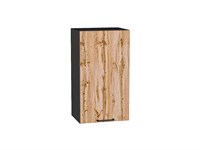 Шкаф верхний с 1-ой дверцей Флэт Graphite, Wotan Oak 2S, 720, 400 В*Ш*Г 716*400*318, фасад ЛДСП  Wotan Oak 2S, корпус  Graphite ms2510VVT_52607