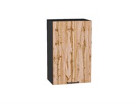 Шкаф верхний с 1-ой дверцей Флэт Graphite, Wotan Oak 2S, 720, 450 В*Ш*Г 716*450*318, фасад ЛДСП  Wotan Oak 2S, корпус  Graphite ms2510VVT_52608