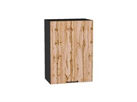 Шкаф верхний с 1-ой дверцей Флэт Graphite, Wotan Oak 2S, 720, 500 В*Ш*Г 716*500*318, фасад ЛДСП  Wotan Oak 2S, корпус  Graphite ms2510VVT_52609