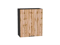 Шкаф верхний с 1-ой дверцей Флэт Graphite, Wotan Oak 2S, 720, 600 В*Ш*Г 716*600*318, фасад ЛДСП  Wotan Oak 2S, корпус  Graphite ms2510VVT_52610