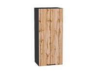 Шкаф верхний с 1-ой дверцей Флэт Graphite, Wotan Oak 2S, 920, 400 В*Ш*Г 920*400*318, фасад ЛДСП  Wotan Oak 2S, корпус  Graphite ms2510VVT_52612