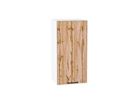 Шкаф верхний с 1-ой дверцей Флэт Белый, Wotan Oak 2S, 720, 350 В*Ш*Г 716*350*318, фасад ЛДСП  Wotan Oak 2S, корпус  Белый ms2510VVT_65165