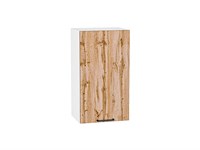 Шкаф верхний с 1-ой дверцей Флэт Белый, Wotan Oak 2S, 720, 400 В*Ш*Г 716*400*318, фасад ЛДСП  Wotan Oak 2S, корпус  Белый ms2510VVT_52597