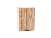Шкаф верхний с 1-ой дверцей Флэт Белый, Wotan Oak 2S, 720, 500 В*Ш*Г 716*500*318, фасад ЛДСП  Wotan Oak 2S, корпус  Белый ms2510VVT_52599