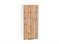 Шкаф верхний с 1-ой дверцей Флэт Белый, Wotan Oak 2S, 920, 400 В*Ш*Г 920*400*318, фасад ЛДСП  Wotan Oak 2S, корпус  Белый ms2510VVT_52602