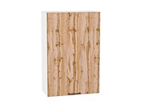 Шкаф верхний с 1-ой дверцей Флэт Белый, Wotan Oak 2S, 920, 600 В*Ш*Г 920*600*318, фасад ЛДСП  Wotan Oak 2S, корпус  Белый ms2510VVT_52605