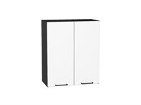 Шкаф верхний с 2-мя дверцами Флэт Graphite, White In 2S, 720, 600 В*Ш*Г 716*600*318, фасад ЛДСП  White In 2S, корпус  Graphite ms2510VVT_55678