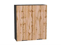 Шкаф верхний с 2-мя дверцами Флэт Graphite, Wotan Oak 2S, 920, 800 В*Ш*Г 920*800*318, фасад ЛДСП  Wotan Oak 2S, корпус  Graphite ms2510VVT_52643