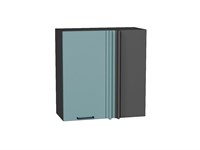 Шкаф верхний прямой угловой Флэт Graphite, Grey-green In 2S, 720, 700 В*Ш*Г 716*700*345, фасад ЛДСП  Grey-green In 2S, корпус  Graphite ms2510VVT_60276